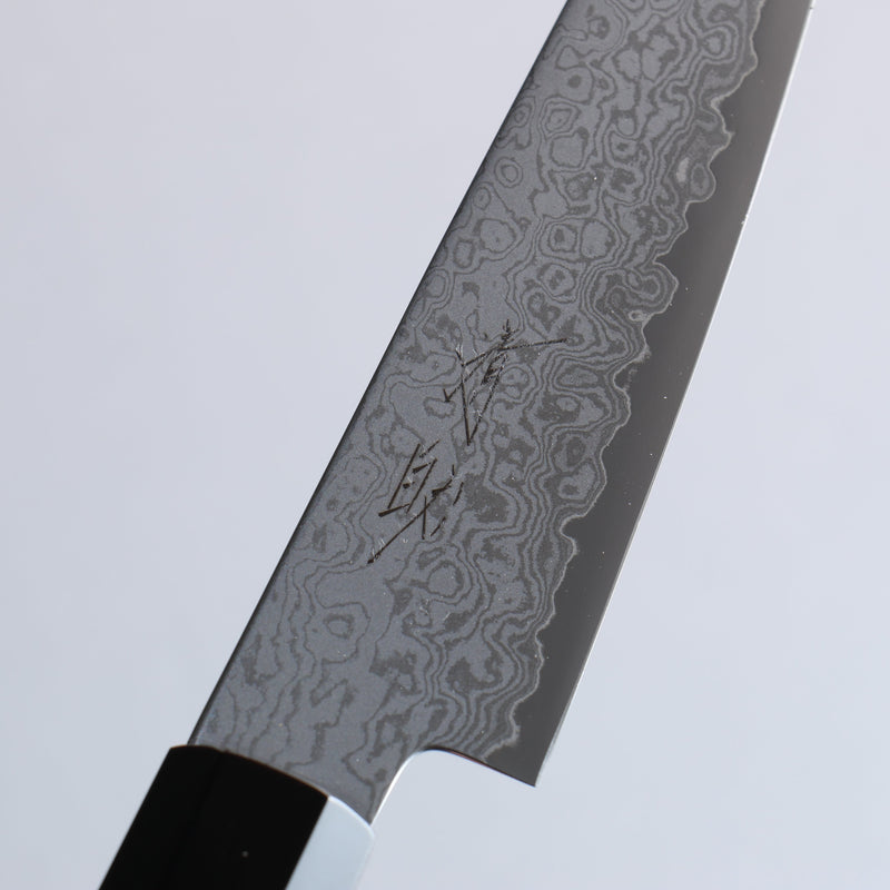 Seisuke VG10 Damasco Petty-Utilitario 120mm Mango de Teca (férula: Cuerno de búfalo de agua negra) - Japanny-SP