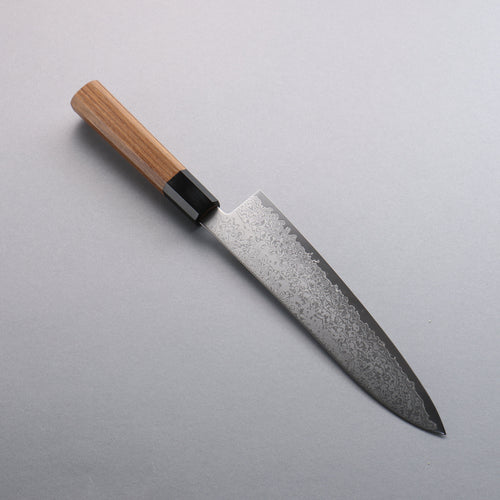 Seisuke VG10 Damasco Gyuto 210mm Mango de Teca (férula: Cuerno de búfalo de agua negra) - Japanny-SP