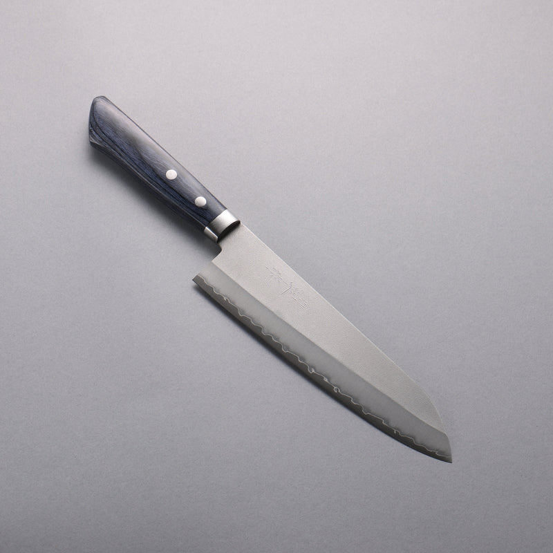 Kunihira VG1 Nashiji Gyuto 180mm Mango de azul marino de pakka negra - Japanny-SP