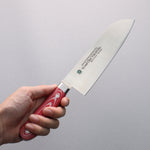 Sakai Takayuki Gran Chef Gran Chef Acero Sueco Santoku 180mm Mango de Micarta Roja - Japanny-SP