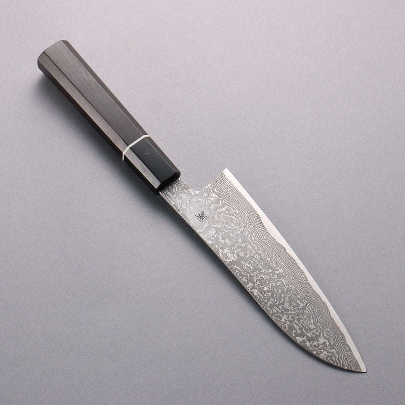 Shigeki Tanaka Habakiri SG2 Damasco Santoku 165mm Mango de Madera de ebano - Japanny-SP