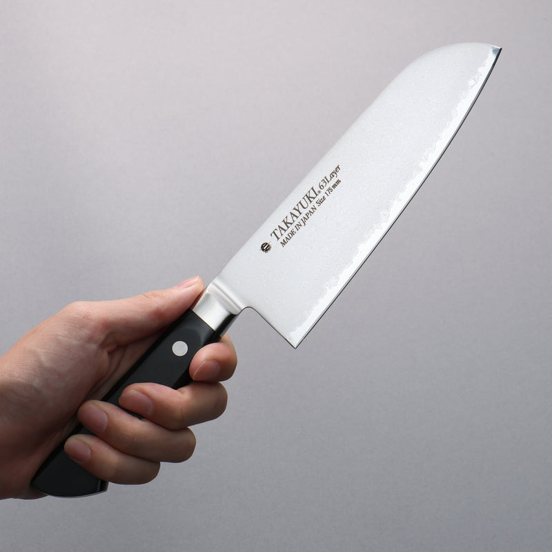 Sakai Takayuki Molibdeno Damasco de 63 Capas Santoku  180mm - Japanny-SP