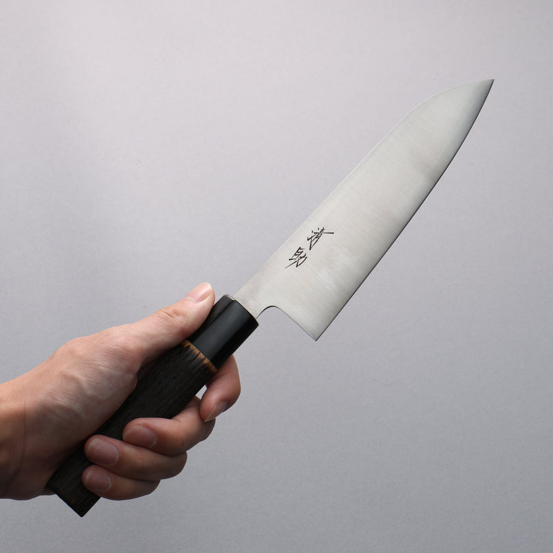 Seisuke Acero Sueco Santoku  180mm Mango de Madera de Castano Quemada - Japanny-SP