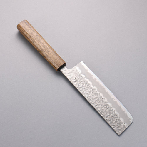 Oul Acero Blanco No.1 Martillado Nakiri 165mm Mango de Roble - Japanny-SP