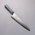 Kanjyo VG10 Damasco Gyuto 240mm Mango de Lacado azul oscuro y dorado. - Japanny-SP