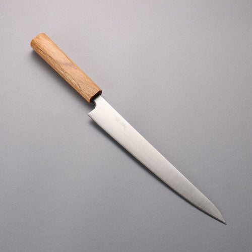 Seisuke Acero de Plata No.3 Terminado Migaki Pulido Sujihiki Cuchillo Japones 240mm Mango de Roble blanco - Japanny-SP