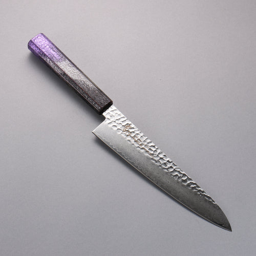 Sakai Takayuki Rinnou VG10 de 33 Capas Damasco Gyuto Cuchillo Japones 210mm Mango de Mango Lacado Purpura - Japanny-SP