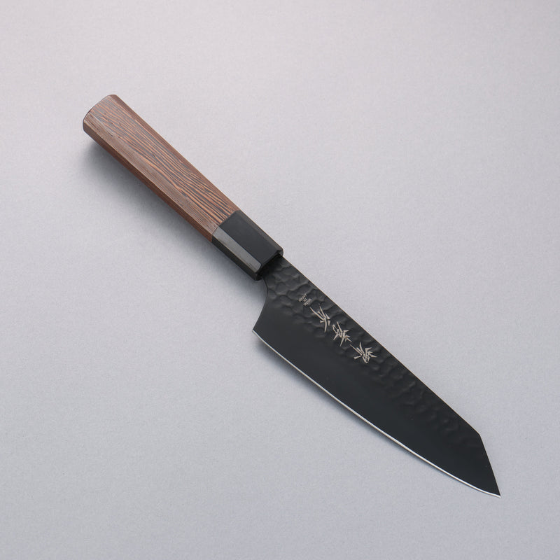 Sakai Takayuki Kurokage VG10 Martillado Cubierto de Teflon Kengata Santoku  160mm Mango de Wenge - Japanny-SP