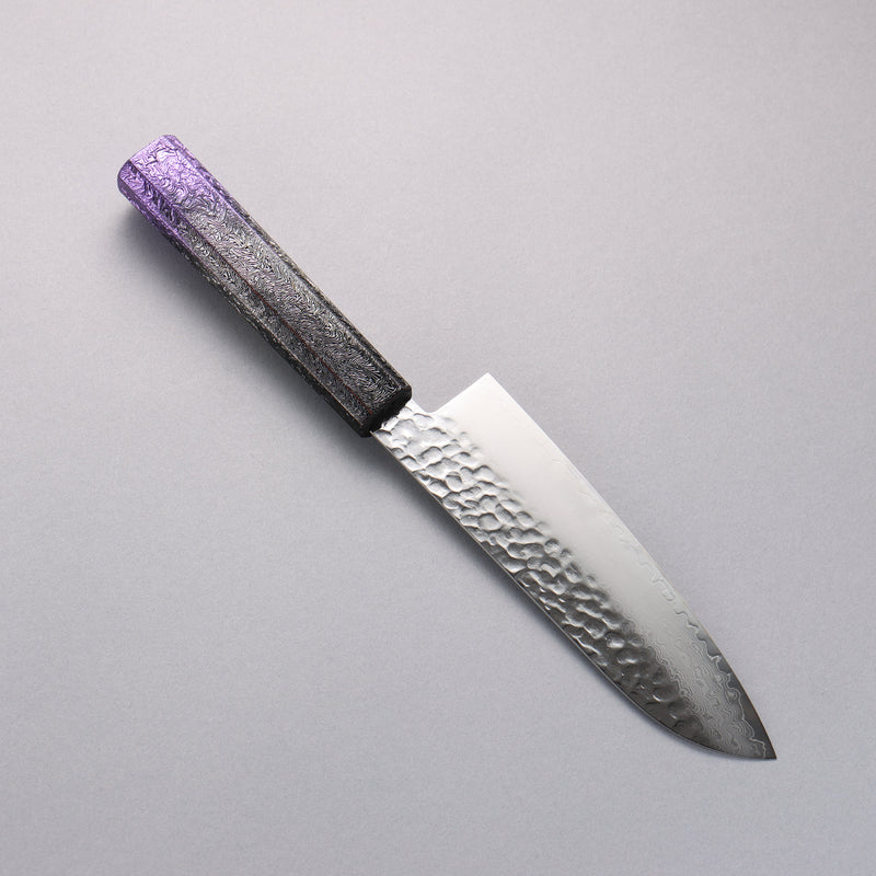 Sakai Takayuki Rinnou VG10 de 33 Capas Damasco Santoku Cuchillo Japones 170mm Mango de Mango Lacado Purpura - Japanny-SP