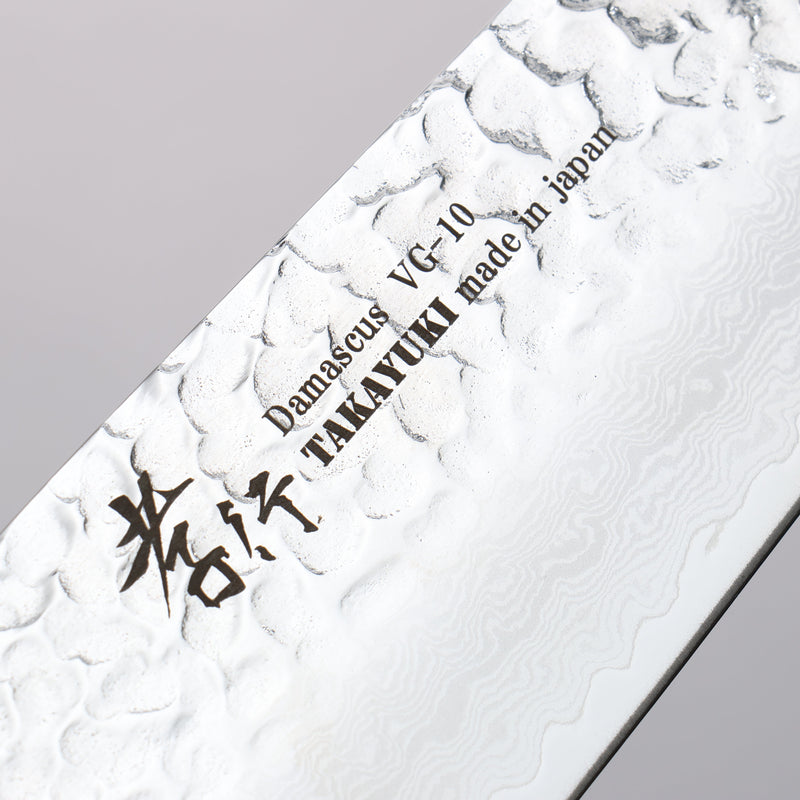 Sakai Takayuki VG10 Damasco de 33 Capas Kengata Gyuto  190mm Mango de Laquerado de arce vivo (Seiren) - Japanny-SP