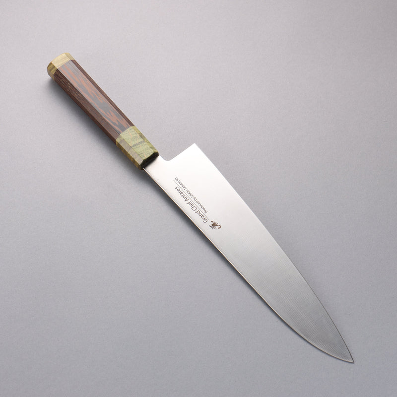 Sakai Takayuki Antarés Esmeralda Uddeholm Acero Inoxidable Sueco Gyuto  240mm Mango de Wenge (Doble Aro Verde) - Japanny-SP