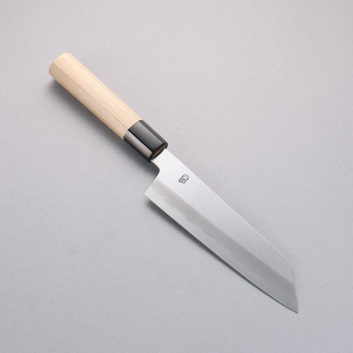 Kikuzuki Acero Blanco No.2 Kasumitogi Kiritsuke Santoku  180mm Mango de Magnolia - Japanny-SP