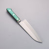 Sakai Kikumori Acero Azul No.1 Santoku Cuchillo Japones 165mm Mango de Madera de pakka verde - Japanny-SP