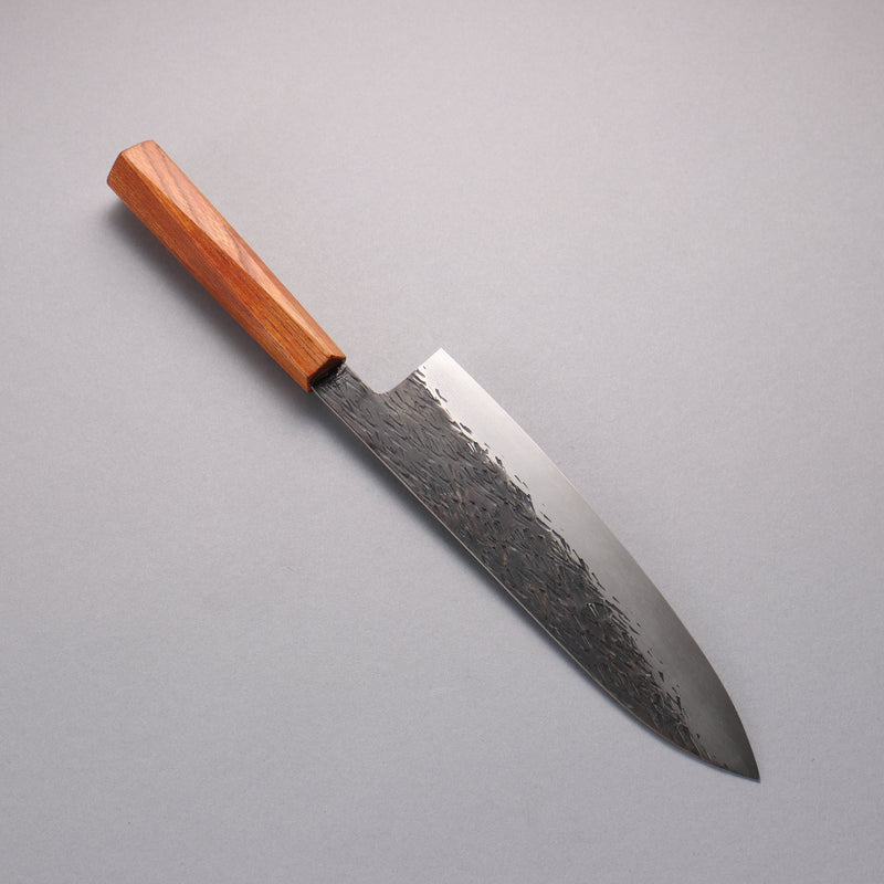 Isamitsu Abe Acero Blanco No.1 Martillado Gyuto 210mm Mango de Roble (pentágono) - Japanny-SP