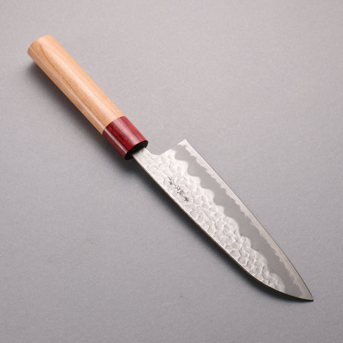 Seisuke Super Azul Martillado Santoku 170mm Mango de Cerezo Americano - Japanny-SP