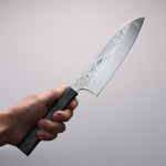 Seisuke Acero de Plata No.3 Nashiji Santoku 180mm Mango de Madera estabilizada - Japanny-SP