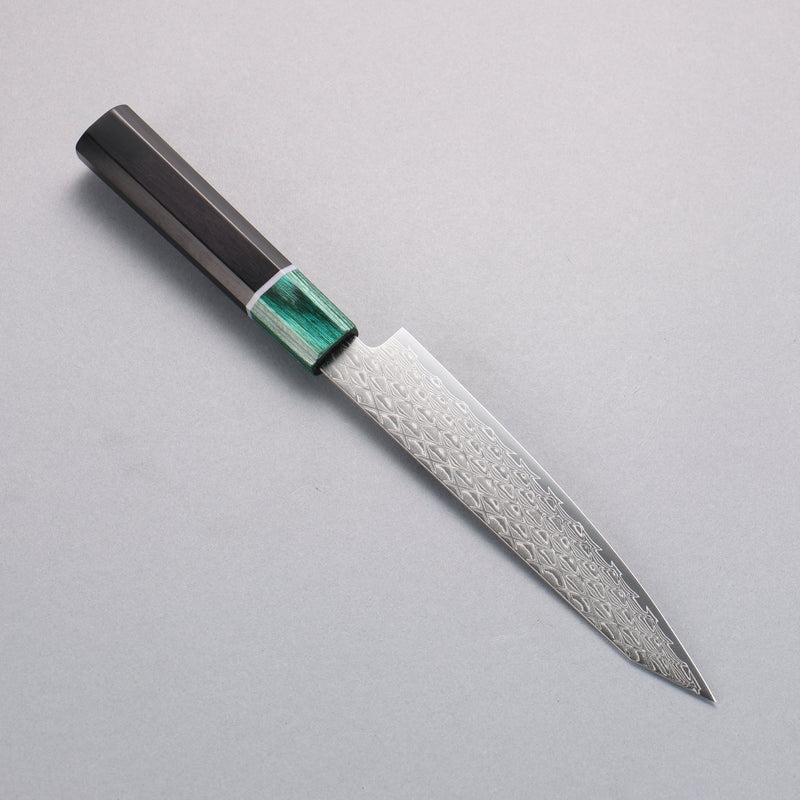 Seisuke AUS10 Espejo Cruzado Petty-Utilitario 150mm Mango de Shitan (virola: madera de pakka verde) - Japanny-SP