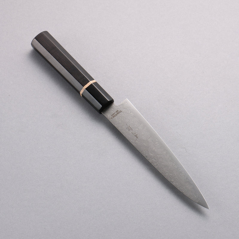 Toshitaka Seisuke VG10 Damasco de 65 Capas Petty-Utilitario 135mm Mango de Ébano (Anillo Maple y Férula Cuerno de búfalo de agua) - Japanny-SP