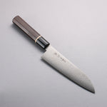 Toshitaka Seisuke VG10 Damasco de 65 Capas Santoku 180mm Mango de Ébano (Anillo Maple y Férula Cuerno de búfalo de agua) - Japanny-SP