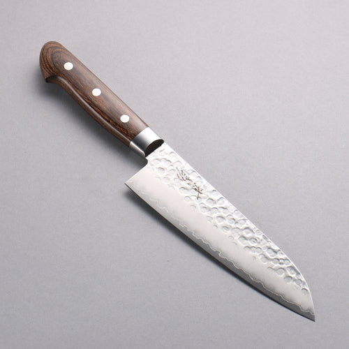 Seisuke VG10 Martillado Santoku 165mm Mango de Madera de Pakka Cafe - Japanny-SP