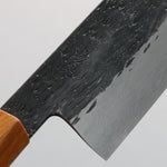 Isamitsu Abe Acero Blanco No.1 Martillado Santoku 180mm Mango de Olmo Japones (pentágono) - Japanny-SP