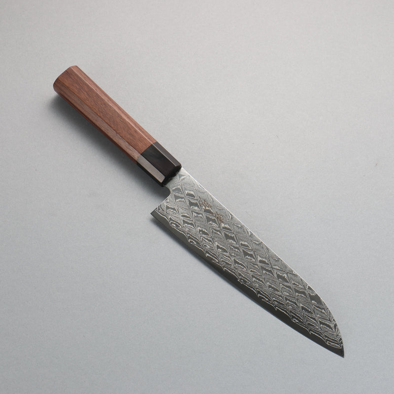 Seisuke AUS10 Espejo Cruzado Santoku 180mm Mango de Palosanto (virola: madera de pakka negro) - Japanny-SP