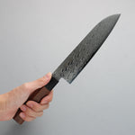 Seisuke AUS10 Espejo Cruzado Santoku 180mm Mango de Palosanto (virola: madera de pakka negro) - Japanny-SP