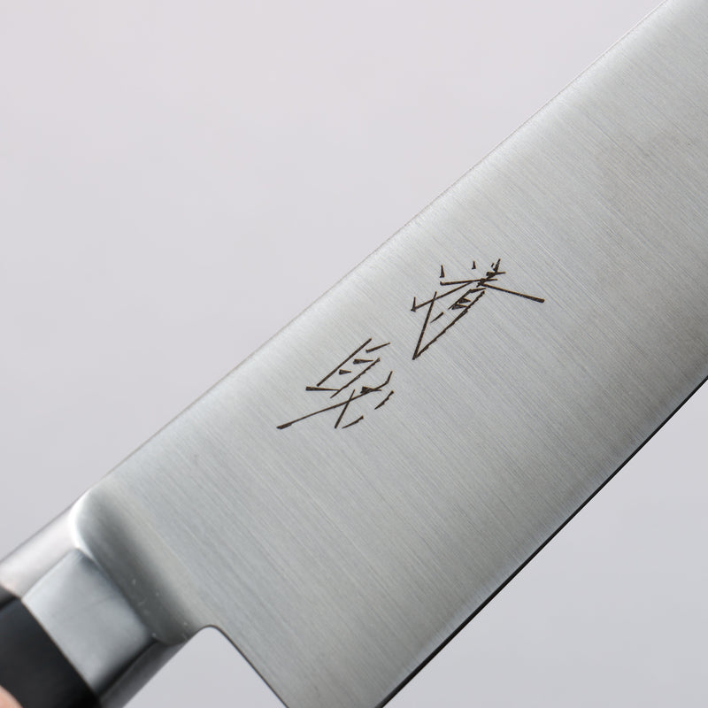 Seisuke Acero Inoxidable Santoku pequeno 150mm Mango de Madera de Pakka Negra - Japanny-SP