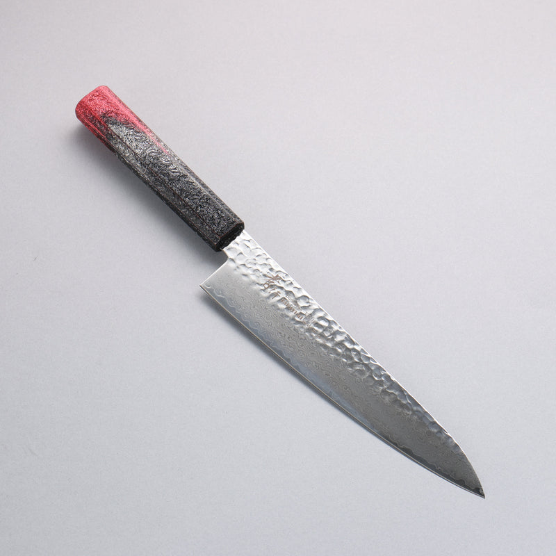 Sakai Takayuki Rinnou VG10 de 33 Capas Damasco Gyuto Cuchillo Japones 210mm Mango de Laquerado rojo - Japanny-SP