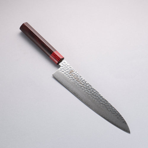 Sakai Takayuki VG10 Damasco de 33 Capas Gyuto 240mm Mango de Shitan (virola: madera de pakka roja) - Japanny-SP