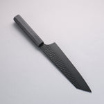 Sakai Takayuki Kurokage VG10 Martillado Cubierto de Teflon Kiritsuke Gyuto 190mm Mango de Lacado Negro - Japanny-SP