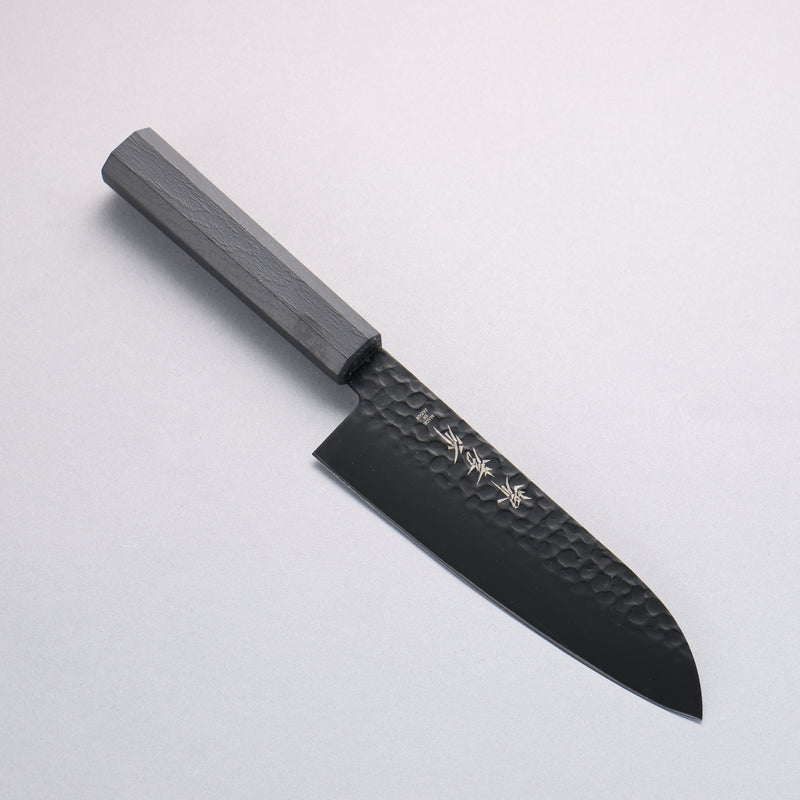 Sakai Takayuki Kurokage VG10 Martillado Cubierto de Teflon Santoku 170mm Mango de Lacado Negro - Japanny-SP