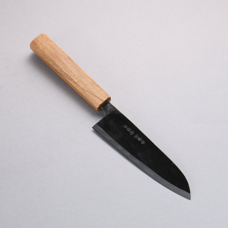 Nakaniida Acero Blanco No.2 Terminado Negro Santoku 150mm Mango de Roble - Japanny-SP