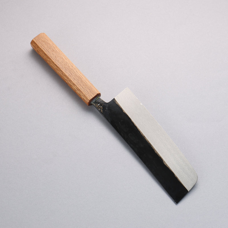 Nakaniida Acero Blanco No.2 Terminado Negro Nakiri 165mm Mango de Roble - Japanny-SP