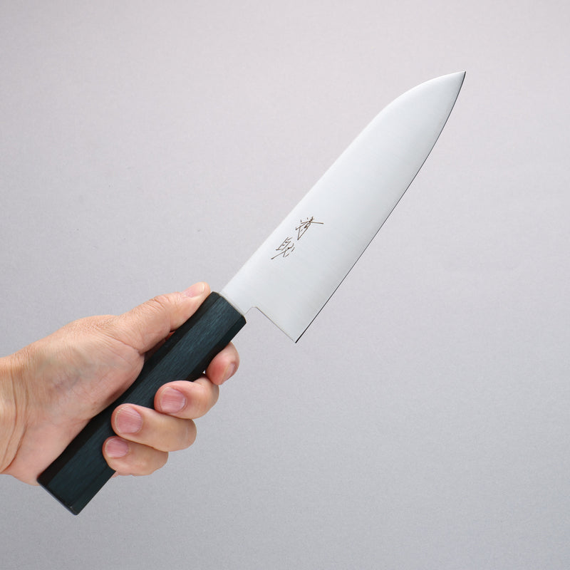 Seisuke VG10 Santoku 180mm Mango de Roble (teñido de índigo) - Japanny-SP