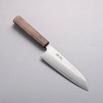 Seisuke Acero Inoxidable 440C Damasco Martilleado Santoku 170mm Mango de Roble - Japanny-SP