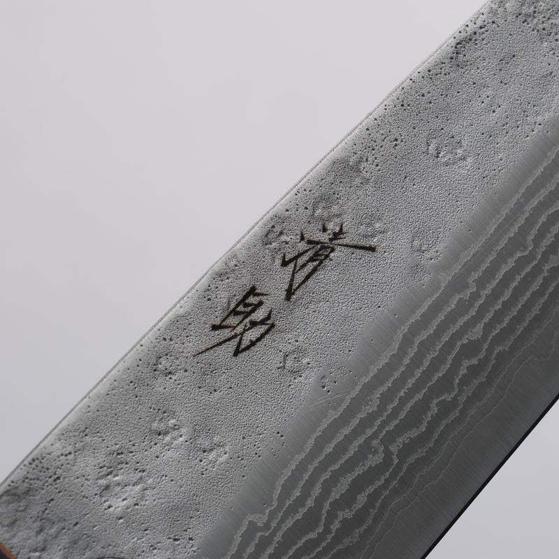 Seisuke Acero Inoxidable 440C Damasco Martilleado Santoku 170mm Mango de Roble - Japanny-SP