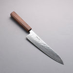 Seisuke Acero Inoxidable 440C Damasco Martilleado Gyuto 210mm Mango de Roble - Japanny-SP