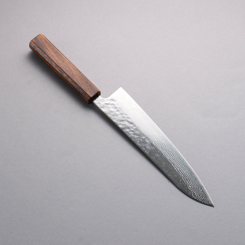 Seisuke Acero Inoxidable 440C Damasco Martilleado Gyuto 210mm Mango de Roble - Japanny-SP