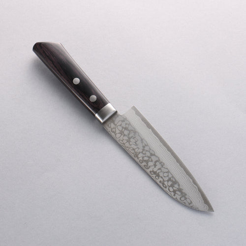 Seisuke VG10 Damasco Santoku pequeno 135mm Mango de Madera de Pakka Negra - Japanny-SP