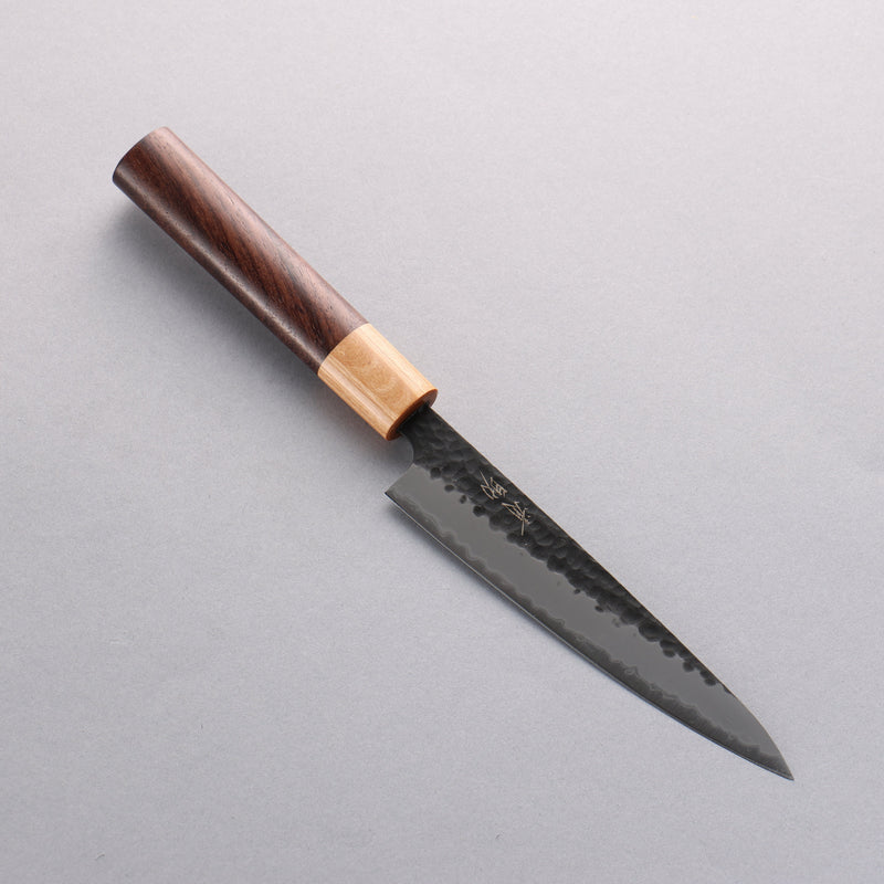 Seisuke Shitan Super Azul Martillado Kurouchi Petty-Utilitario 135mm Mango de Shitan - Japanny-SP