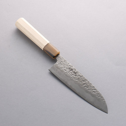 Seisuke Kumo Acero Blanco No.1 Martillado Santoku 165mm Mango de Magnolia - Japanny-SP