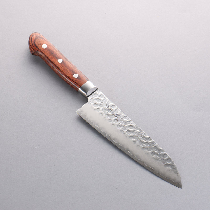 Seisuke VG10 Martillado Santoku 165mm Mango de Caoba - Japanny-SP