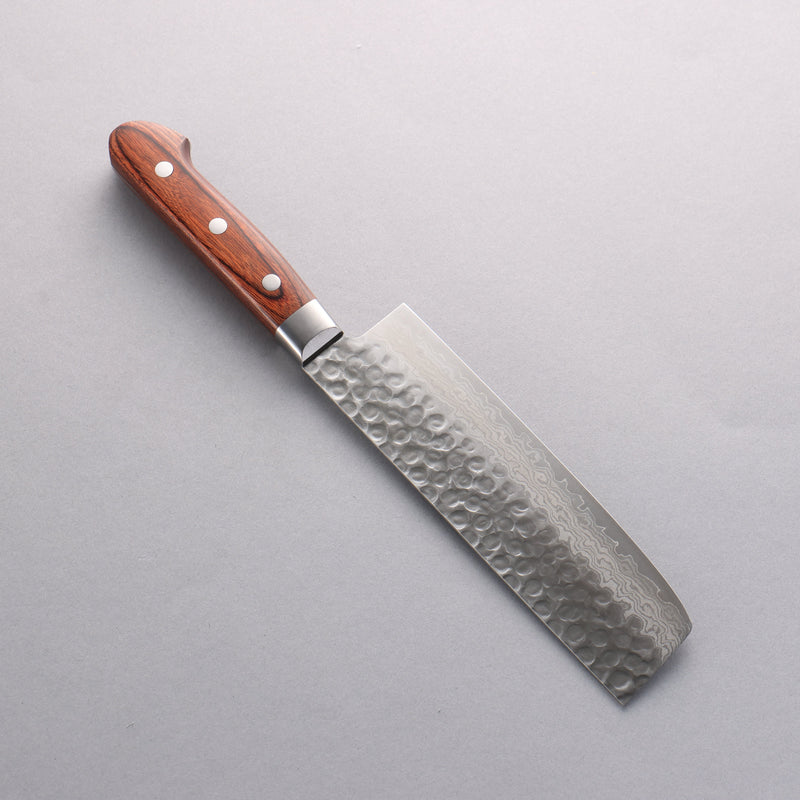 Seisuke VG10 de 17 Capas Damasco Nakiri 165mm Mango de Caoba - Japanny-SP