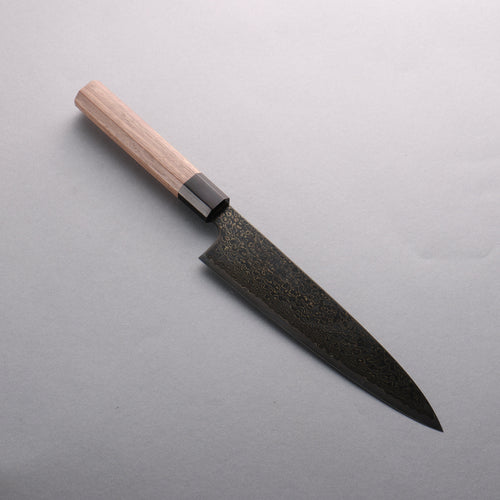 Kagekiyo ZA-18 Damasco Tinte negro Gyuto 210mm Mango de Nogal - Japanny-SP