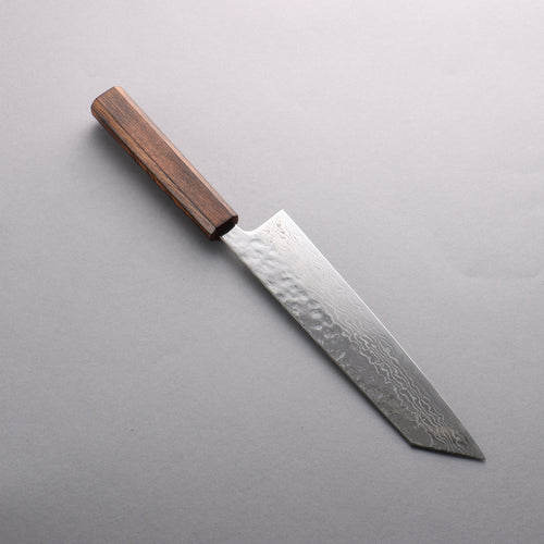 Seisuke Acero Inoxidable 440C Damasco Martilleado Terminado Migaki Kiritsuke Gyuto 210mm Mango de Roble - Japanny-SP