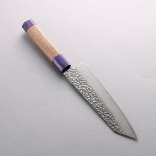 Seisuke Acero de Plata No.3 Damasco Martilleado Bunka 180mm Mango de Nogal(doble anillo de pakka azul) - Japanny-SP