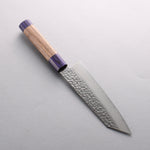 Seisuke Acero de Plata No.3 Damasco Martilleado Bunka 170mm Mango de Nogal(doble anillo de pakka azul) - Japanny-SP