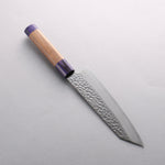 Seisuke Acero de Plata No.3 Martillado Bunka 180mm Mango de Nogal(doble anillo de pakka azul) - Japanny-SP