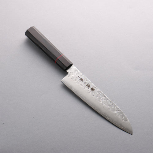 Higuchi Acero de Plata No.3 Nashiji Santoku 180mm Mango de Madera de Pakka Negra - Japanny-SP